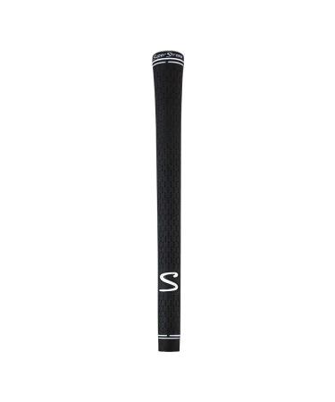 SuperStroke S-Tech Rubber Golf Club Grip | Ultimate Feedback and Control | Non-Slip Performance in All Weather Conditions | Swing Faster & Square The Clubface More Naturally Black Standard