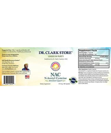 Dr Clark Store N-Acetyl Cysteine 575mg - 100 Gelatin Capsules - Buy Online on GoSupps.com