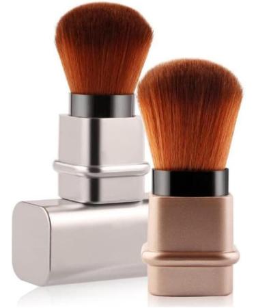 Retractable Powder Brush Travel Nail Dust Brush Portable Makeup Brush with Cover Silver Manicure tackle - Buy Online on GoSupps.com