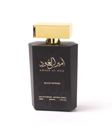 Almas Perfumes modernistic Oudh Ameer Al.Oud Black Intense Eau De Parfum Unisex Spray - 3.4 Fl Oz (100 ml) Saffron Wood Amber Vanilla 3.4 Fl Oz (Pack of 1)
