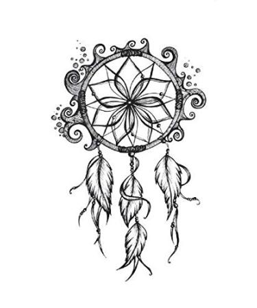SanerLian Dream Catcher Temporary Tattoo Sticker Set of 12 (SF134) | Feather Wings Design | Waterproof | Shoulder Back Arm Hand | Men Women Adult | 10.5X6cm - Buy Online on GoSupps.com