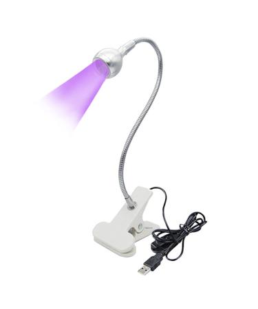 USB 3W LED UV Ultraviolet Phone Glue Curing LampUV Led Nail Lamp for Gel NailsPortable Clamp Flexible Desk Lamps for Mobile RepairPlug and Play Silver