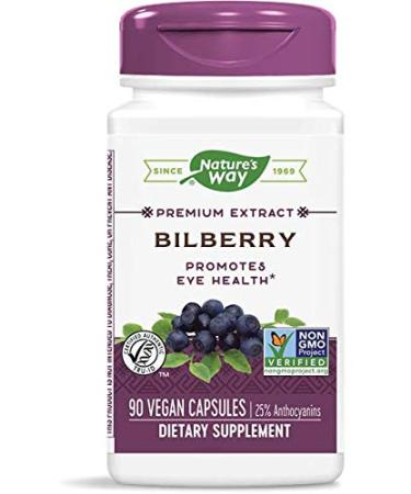 Nature's Way Bilberry Standardized Extract Veg Capsules 90 ea (Pack of 3) 90 Count (Pack of 3)
