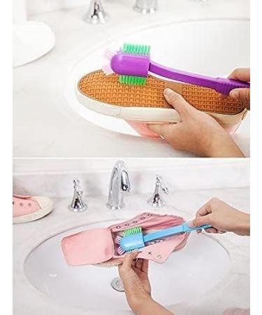 Home Shoes Brushes 1Pc Multipurpose Long Handle Shoes Cleaning Brush Household Items Soft Hair Shoes Brush Multi-Head Brush Household Cleaning Bathroom Tool Brush(Purple Color) - Buy Online on GoSupps.com