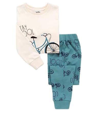 artie Baby Boys Comfortable Pyjamas for Kids Nightwear Children Footless 100% Cotton Long Sleeve Pjs Outfit Sets of 2 Pieces Pajamas for 12 Months to 8Years Old 3-4 Years Light-blue