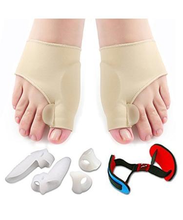 Ancraft 7 Pieces Bunion Corrector & Bunion Relief Protector Sleeves Kit for Big Toe Joint Hammer Toe Treat Pain in Hallux Valgus Toe Separators Spacers Straighteners Splint Aid Surgery Treatment.