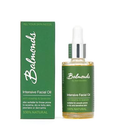 Balmonds - Intensive Facial Oil - 1.1fl.oz. (30ml) - 100% Natural Skin Oil - Vitamin E Oil - Vegan - Free From Fragrance - All Skin Types - Buy Online on GoSupps.com