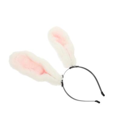 Didiseaon Animal Ear Headband Cosplay Party Costume Party Rabbit Hair Hoops Animal Hair Clips Rabbit Costume Headband Stuffed Bunny Rabbit Hair Pin Bunny Cosplay Headband White Plush