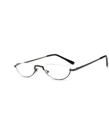 LILLIE Stylish Half-moon Reading Glasses Anti-blue Light Computer Reader Half-frame Metal Material 4.0x Black