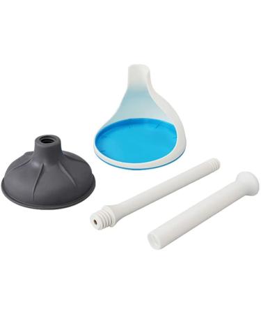 BOOMJOY Heavy Duty Toilet Plunger with Holder Set - White Blue | Bathroom Essential - Buy Online on GoSupps.com