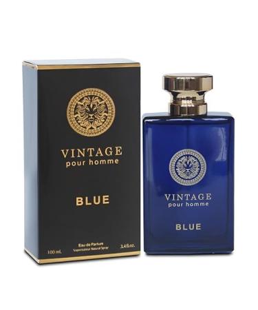 Vintage Blue Cologne for Men/Eau de Parfum Natural Spray 3.4 Fl Oz Perfume for Men Suitable for All Skin Type Men Fragrance Daily Used