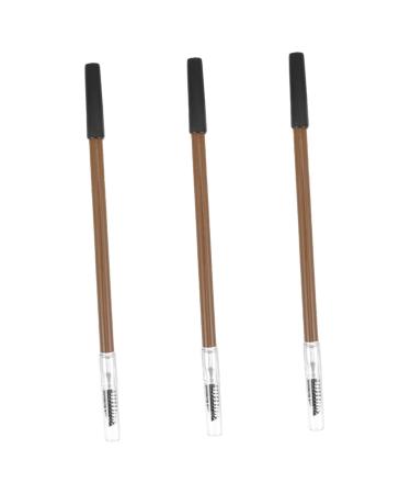 Healeved 3pcs Makeup Portable Non-smudging Wood Pencil Home Women Wooden for Eyebrow