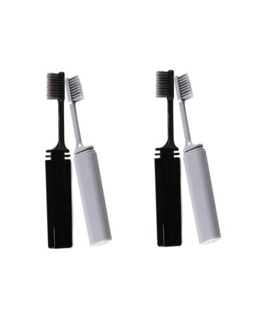 FRCOLOR 4 Pcs Portable Toothbrush Personal Care Teeth Brush Folding Toothbrush Travel Tooth Brush Foldable Brush