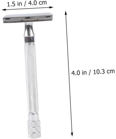 COOPHYA Manual Razor Set for Men - Portable Beard Cutter & Vintage Silver Trimmer | Perfect for Wet Shaving - 10.3x4cm - Buy Online on GoSupps.com