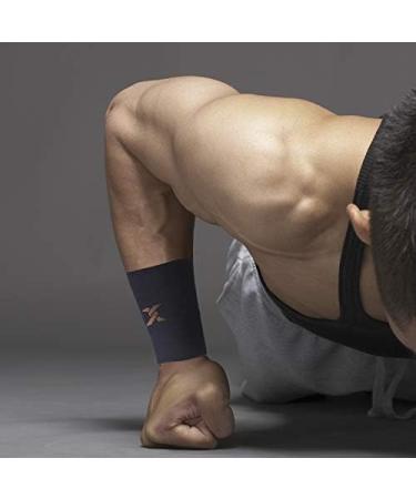 Thx4Copper Compression Wrist Bandages - Copper Infused Unisex Black XXL Wrist Support for Improved Blood Circulation & Relaxation - Buy Online on GoSupps.com