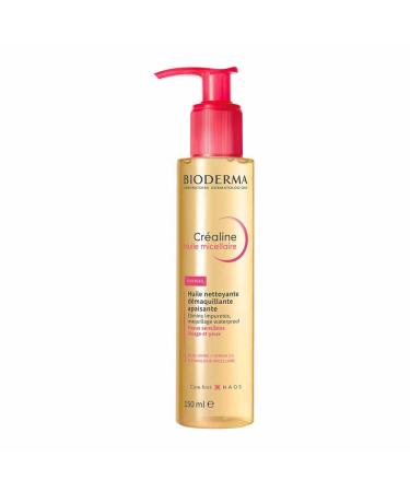 BIODERMA Cr aline huile micellaire - Nettoie d maquille apaise - limine le maquillage waterproof des yeux et des l vres - Peaux Sensibles - Flacon pompe 150 ml