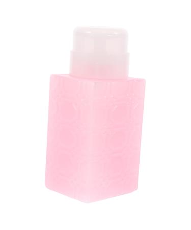 POPETPOP Nail Polish Nail Oil Pump Bottle Dispenser Makeup Remover Bottle Pump Dispenser Bottle Push down Mini Water Dispenser Powder Pump Bottle Plastic Leakproof Travel Container 6x5x13cm Pink