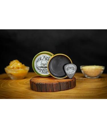 Black Magic Death Grip Mustache Wax | Extra Strong Hold, Unscented | Hide Grey Hair | 1 oz Tin - Buy Online on GoSupps.com