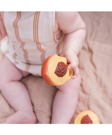 Oli & Carol Natural Rubber Baby Teething Ring - Peach Orange & Palm - Eco-Friendly Teether for Infants - Buy Online on GoSupps.com