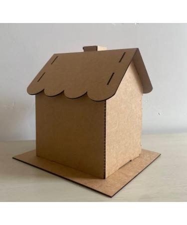 Gingerbread House Kit w/Scalloped Roof (Cardboard) Small Size - Pack of 5
