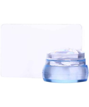Guangcailun Clear Chess 3.5CM Silicone Nail Stamper - Light Blue & Rose Red Jelly Nail Stamping Seal for Perfect Nail Art - Buy Online on GoSupps.com