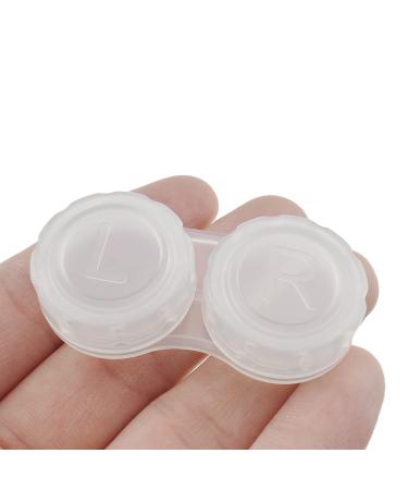HAHIYO Contact Lens Case Box Holder Diameter 24mm Durable Leakproof Light Convenient Left/Right Eyes Contact Lens Container Soak Storage Kit For Storing Small items Travel Clear 5 Pack Clear-5p