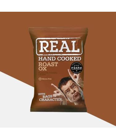 Gharana Swaad ka Khazaana Real Hand Cooked Roast Ox Crisps 35gm (Pack of 24) | Delicious Potato Chips | Hand Cooked Roast | Gluten Free | No Artificial Additives 35.00 g (Pack of 24) - Buy Online on GoSupps.com