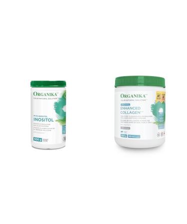 Organika Inositol - Cellular Response Mood Balance Insulin Support- 500g & Enhanced Collagen Peptides Protein Powder For Healthy Hair Skin Nails