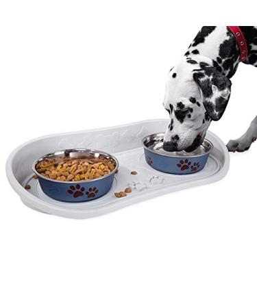 Dog Bowl Stand Collection  8.5-Inch-Tall Feeding Tray For Dogs and Cats  Dog Bowl Stands For Large Dogs With Splash Guard And Non-Skid Feet By Petmaker Standard