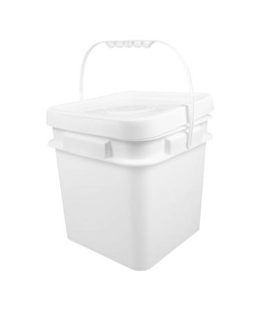 NULYLU Sealed Bucket Fishing Bucket Washing Bucket Sealed Containers for Food Laundry Bin White Plastic