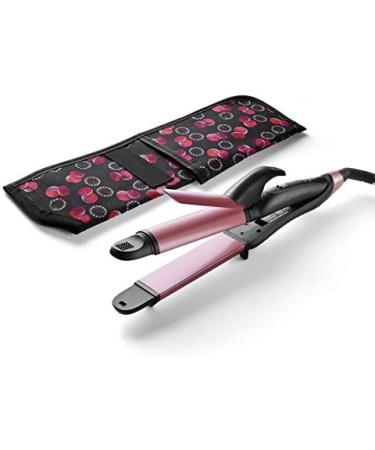 2 in 1 Travel Curling Flat Iron - Dual Voltage Mini Hair Straightener/Curler 1 Inch Ceramic Plate (Gold) - Buy Online on GoSupps.com