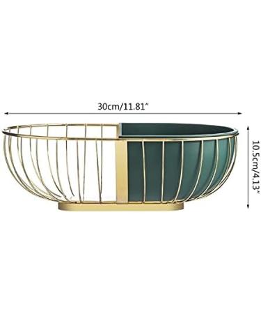 Fruit Bowl Wrought Iron Fruit Basket Metal Wire Hollow Out Drain Bowl Snacks Storage Dish Stand for Living Room Kitchen Fruit Plate (Color : Green) (Green) - Buy Online on GoSupps.com
