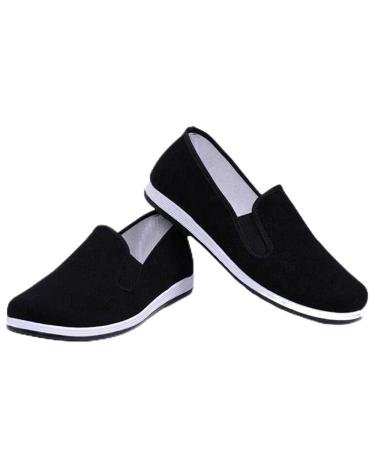 Martial Arts Kung Fu Shoes Tai Chi Shoes Chinese Traditional Old Beijing Rubber Sole Shoes Slippers Unisex 44 EU Black