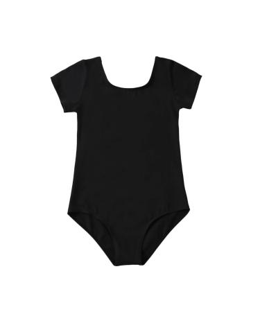 vivifayee Team Basic Girls Long Sleeve Leotards for Ballet Dance Gymnastics for Toddler Little Girls 8-10 Years S-black