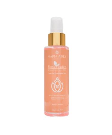 Maria Aires Skincare Rose Water Hydrating Face Mist (120ml) - Daily Facial Spray Toner with Aloe Vera Lavender and Witch Hazel - Targets Redness and Soothes Irritation - Makeup Setting Spritz