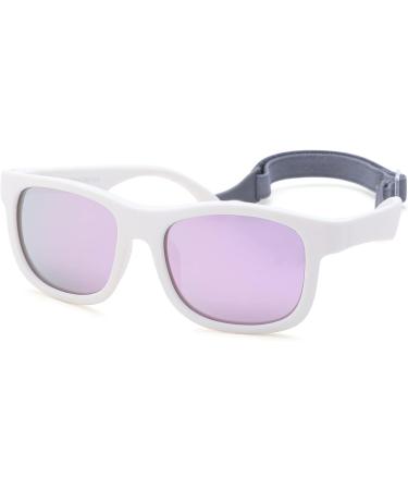 Pro Acme Unbreakable Polarized Baby Sunglasses - White Frame | Purple Mirrored Lens - Buy Online on GoSupps.com