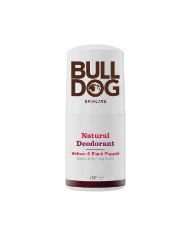 Bulldog Skincare Vetiver and Black Pepper Roll On Natural Deodorant White 75 ml Vetiver and Black Pepper 1 count (Pack of 1)