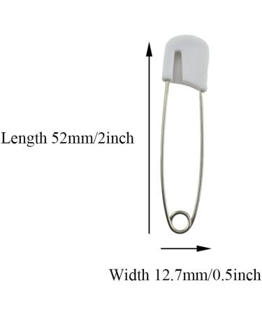 HAHIYO 52mm Plastic Head Cloth Pins - 50 PCS Stainless Steel Diaper Pins for Socks, Towels, Bed Sheets - White - Buy Online on GoSupps.com