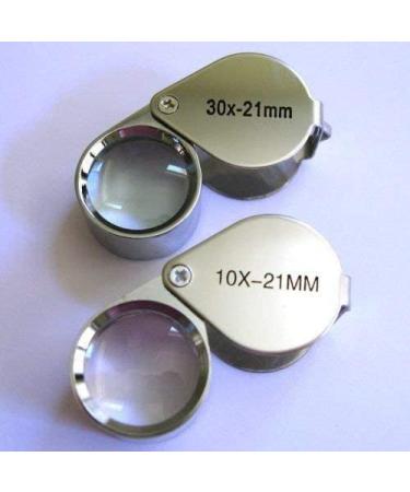 2pc Jewelers Eye Loupe Set 10X and 30X Magnifying Glass