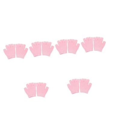 FRCOLOR 6 Pairs Gel Moisturizing Gloves Winter Gloves Sleeping Gloves Moisturizing Gloves for Grooming Glove Cracked Hands Moisturizing Gloves Fingerless Pink Hand Gloves Knitting Miss