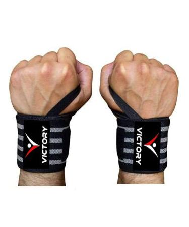Professional Wrist Wrap Band Wrist Strap for Gym and Fitness (Grey)