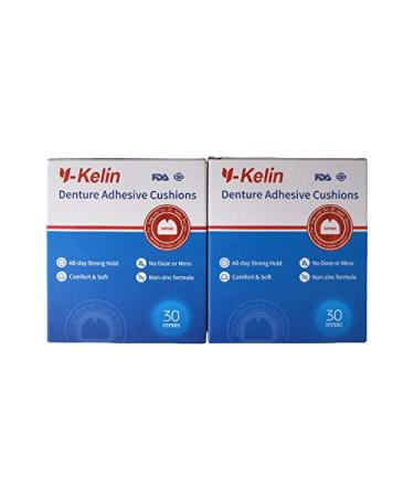 Y-Kelin Denture Adhesive Cushion 30 Pads Upper (Pack of 2) - Natural Strong Hold Comfort | Denture Pads Upper 60pcs - Buy Online on GoSupps.com
