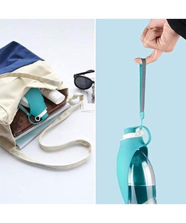 BePetMia Portable Dog Water Bottle 580ml - Travel-Friendly with Bowl Lid - Silicone Gray for Outdoor Adventures - Buy Online on GoSupps.com