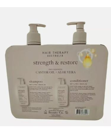 Strength & Restore Shampoo & Conditioner Set | Nourishing Castor Oil & Aloe Vera | International Shipping Available - Buy Online on GoSupps.com