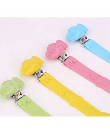 Baby Bottle Brush Bib 2PK: Silicone Teether Clip in Bright Green/Yellow - Buy Online on GoSupps.com