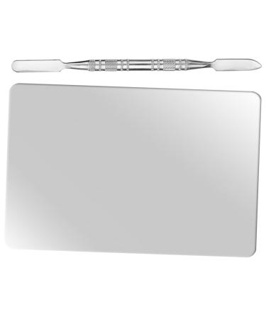 Gatuida Palette de M lange de Maquillage Inox Petit Plateau Multifonction Spatule Fond de Teint Professionnel Nail Art pour Maquilleurs et Usage Quotidien