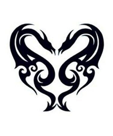 Kanji Yin Yang Dragon Black Temporary Tattoos Set - Pack of 10 - Buy Online on GoSupps.com