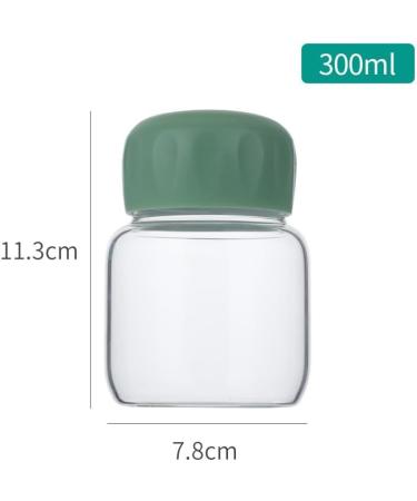 Small Borosilicate Glass Juice Bottle With Lid  - 10 Oz - Green - Buy Online on GoSupps.com