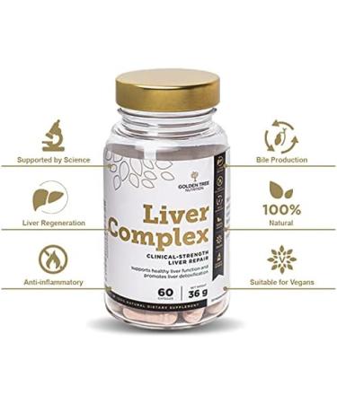 Golden Tree Liver Complex - 100% Natural Vegan Liver Detox with Milk Thistle Artichoke Dandelion & Essential Vitamins - Buy Online on GoSupps.com