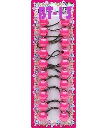 Tara Girls Twinbead Bubble Ball Ponytail Elastics 10 Pieces Selection (PINK)